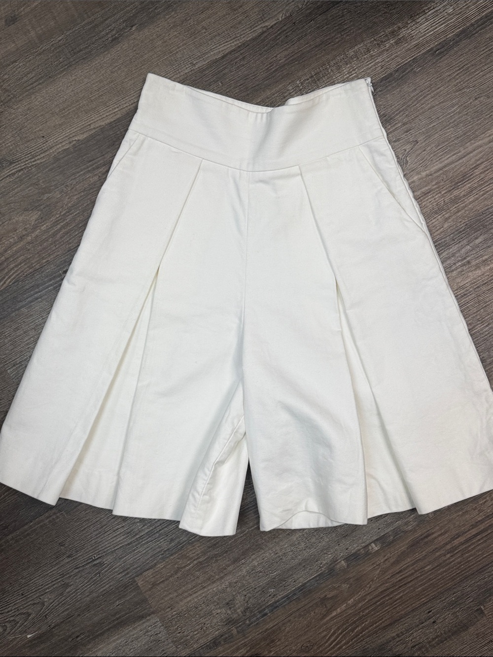 Milly White Cotton Culottes Wide Leg Crop Pants Size 6